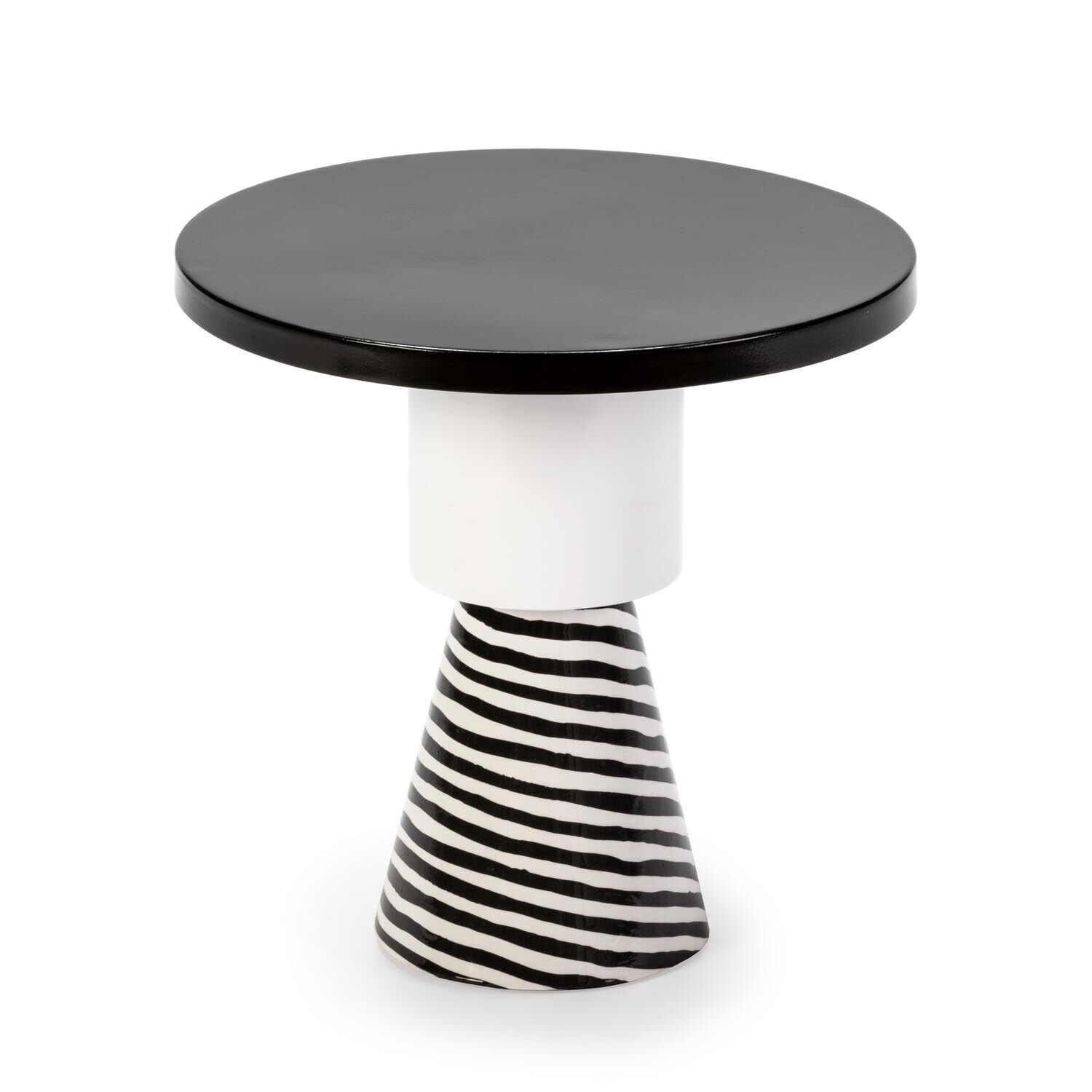 TAVOLO AUSILIARIO 41X41X40 BIANCO/NERO/METALLO ORO TH3178800