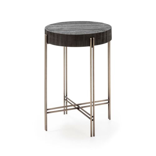 MESA AUXILIAR 41X41X70 METAL NIQUEL/MADERA NEGRO TH6663700