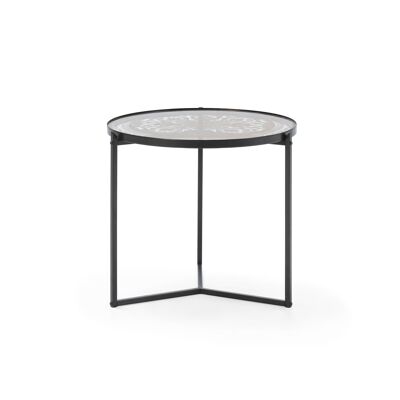 AUXILIARY TABLE 50X50X42 GLASS/METAL BLACK TH1331200