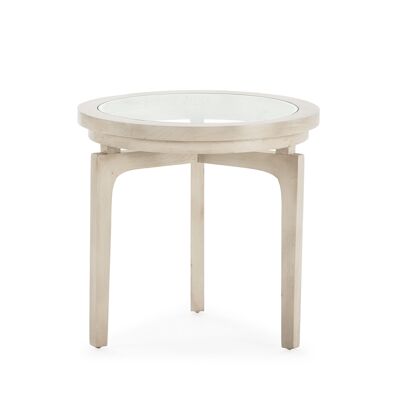 AUXILIARY TABLE 50X50X48 VEILED WHITE WOOD/GLASS TH7547208