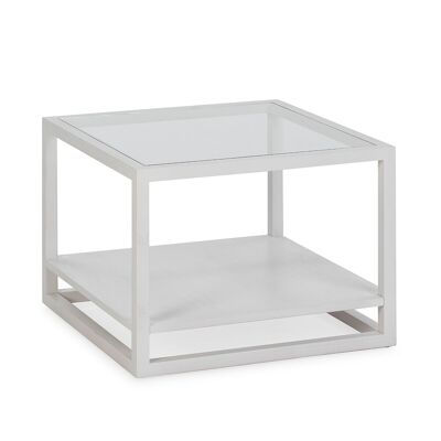 AUXILIARY TABLE 60X60X45 GLASS/WOOD WHITE TH7646202