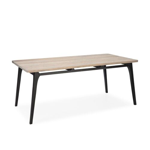 MESA COMEDOR 150X80X76 MADERA NEGRO/NATURAL CON PATINA GRIS TH7646618