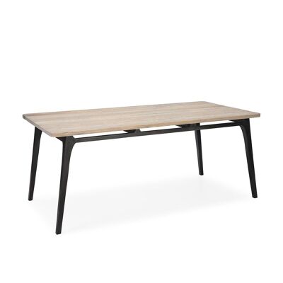 MESA COMEDOR 150X80X76 MADERA NEGRO/NATURAL CON PATINA GRIS TH7646618