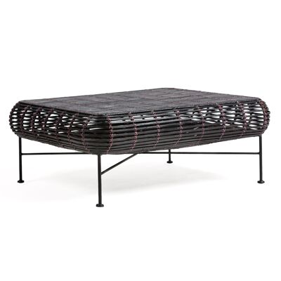 MESA CENTRO 76X91X35 METAL NEGRO/MIMBRE NEGRO/VIOLETA TH3001400