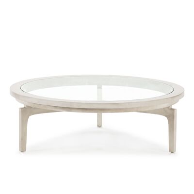 TAVOLINO BASSO 100X100X32 BIANCO VELATO LEGNO/VETRO TH7547408