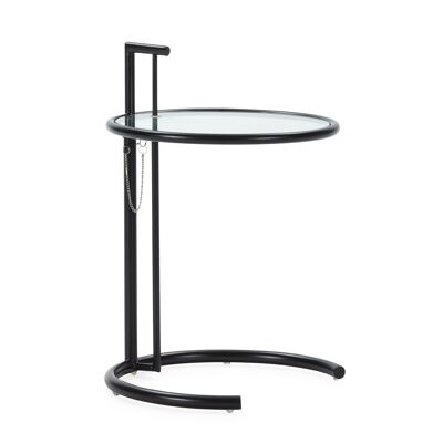 EXTENDABLE AUXILIARY TABLE 52X52X71/98 GLASS/METAL BLACK TH2578100