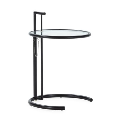 MESA AUXILIAR EXTENSIBLE 52X52X71/98 CRISTAL/METAL NEGRO TH2578100