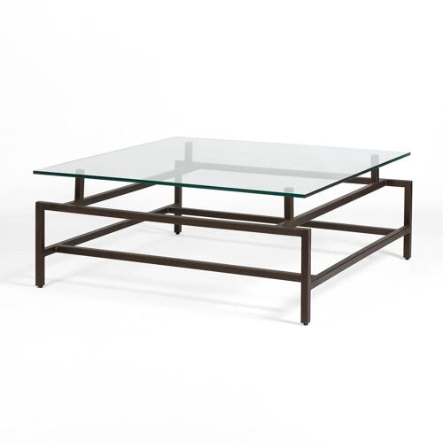 MESA DE CENTRO 106X106X41 CRISTAL/METAL BRONCE TH6959500