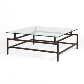 TABLE BASSE 106X106X41 VERRE/MÉTAL -- BRONZE TH6959500 3