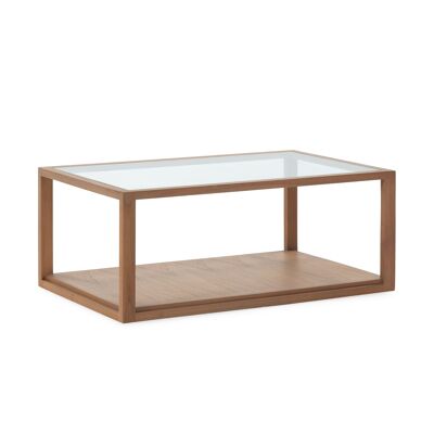 COFFEE TABLE 110X70X45 GLASS/NATURAL WOOD TH7634403