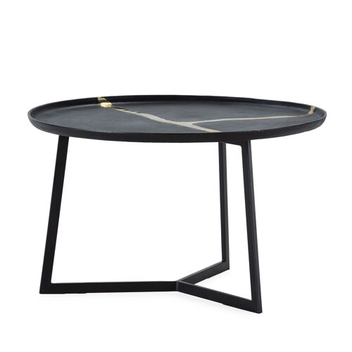 MESA DE CENTRO 72X72X44 METAL NEGRO/DORADO TH5416000