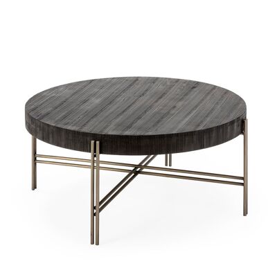 MESA DE CENTRO 86X86X47 METAL NIQUEL/MADERA NEGRO TH6663800