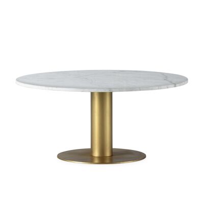 COFFEE TABLE 90X90X40 GOLD METAL/WHITE MARBLE TH5415300