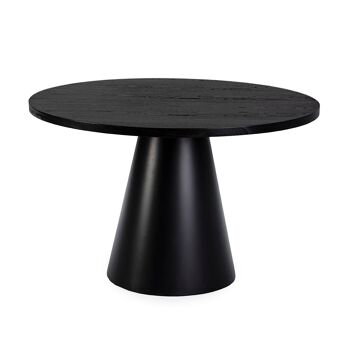 TABLE À MANGER 120X120X75 BOIS/MÉTAL NOIR TH2650520