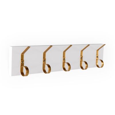 COAT RACK 61X7X13 GOLD METAL/WHITE WOOD TH1336300