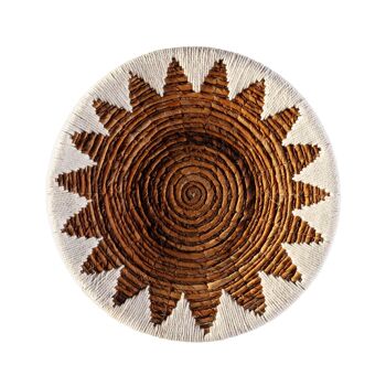 ASSIETTE DÉCORATIVE 40X40X2 NATUREL/FEUILLE DE BANANA BLANC TH7986600 1