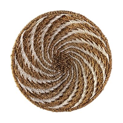 ASSIETTE DÉCORATIVE 50X50X2 HERBE DE MER NATUREL/BLANC TH7985900