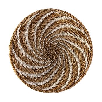 ASSIETTE DÉCORATIVE 50X50X2 HERBE DE MER NATUREL/BLANC TH7985900 1