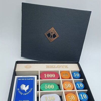 Cardboard box - Belote & 90 tokens