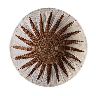 DECORATIVE PLATE 50X50X2 BANANA LEAF WHITE/NATURAL TH7986200