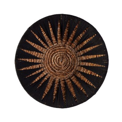 DECORATIVE PLATE 50X50X2 BANANA LEAF BLACK/NATURAL TH7986500