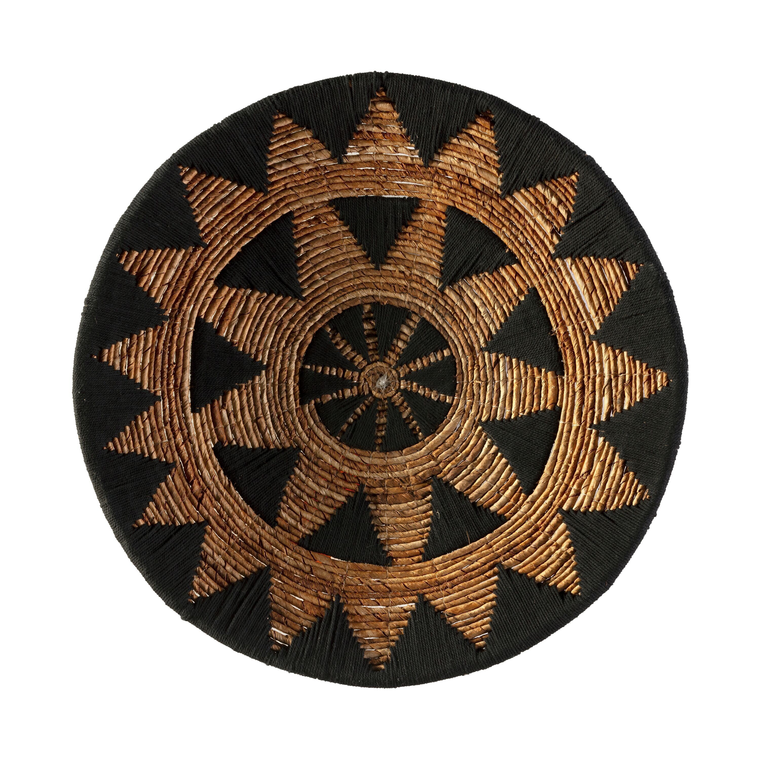 PIATTO DECORATIVO 60X60X2 FOGLIA BANANA NERO/NATURALE TH7986000