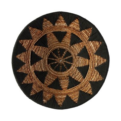 DECORATIVE PLATE 60X60X2 BANANA LEAF BLACK/NATURAL TH7986000