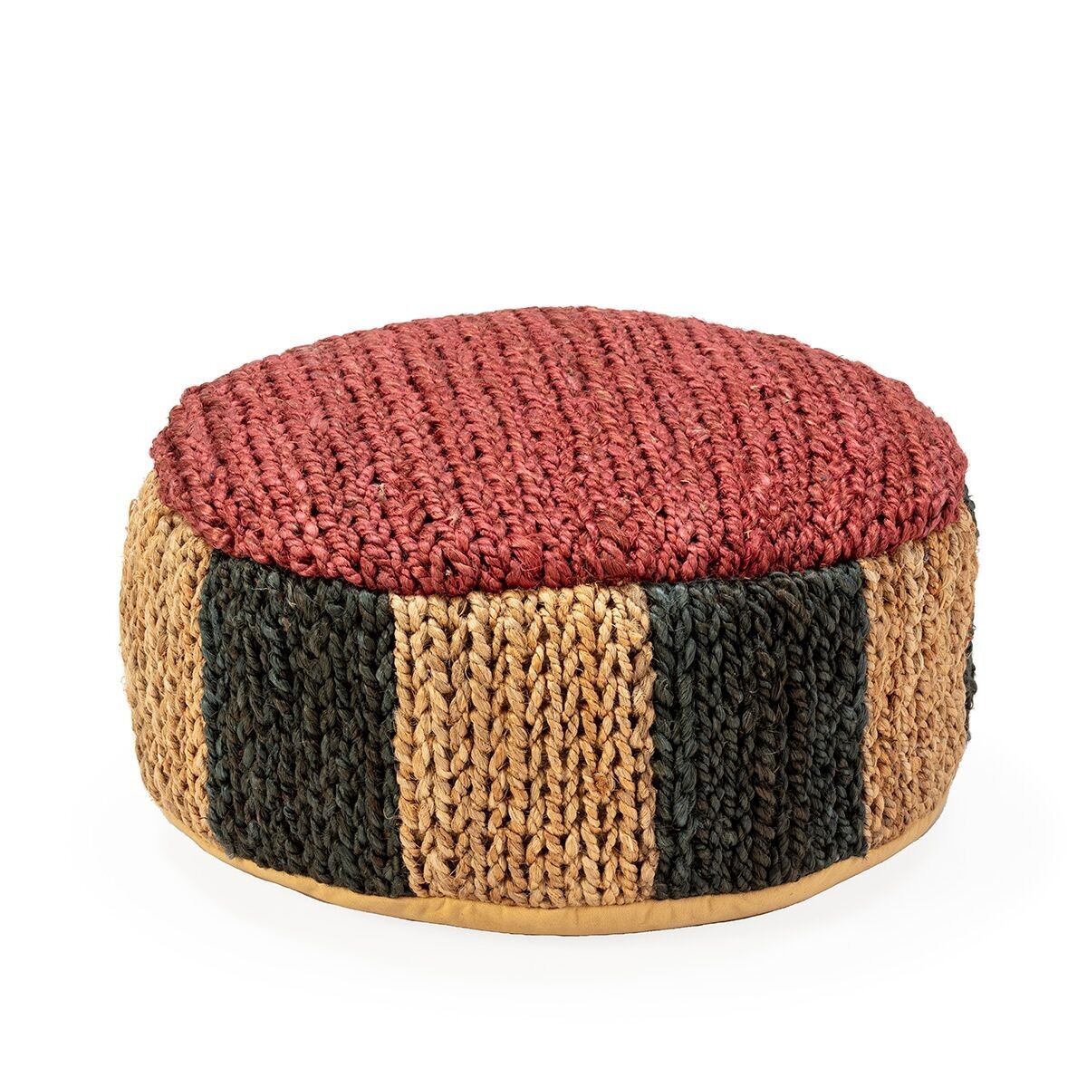 PUFF 55X55X20 TAPPETO SHUMAK NATURALE/NERO/ROSSO TH8202800