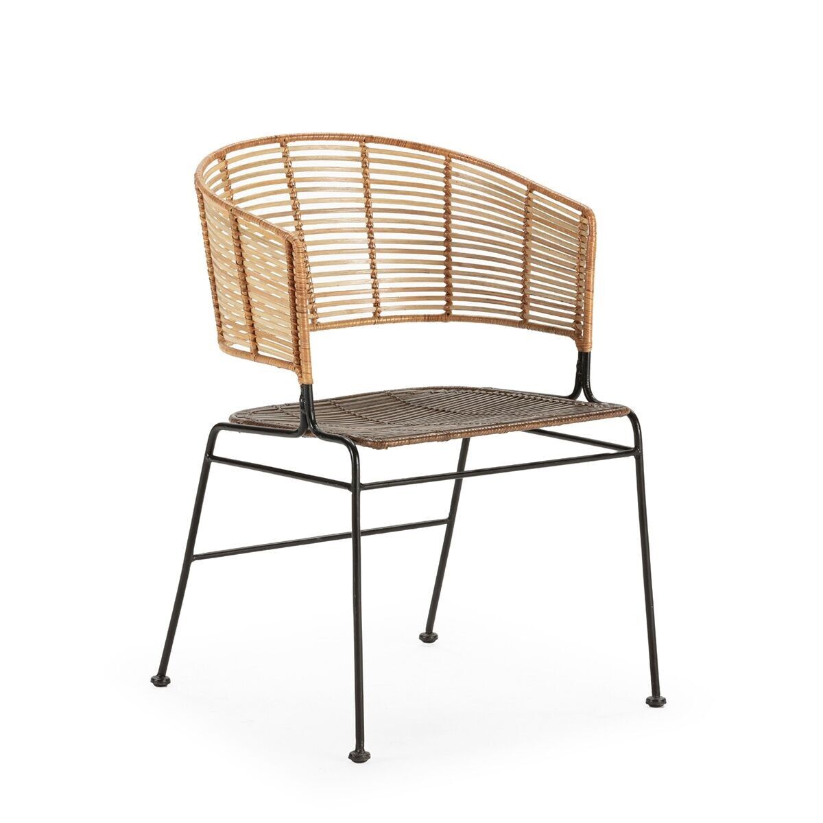 STUHL 56X53X81 METALL SCHWARZ/BRAUN TH3000000