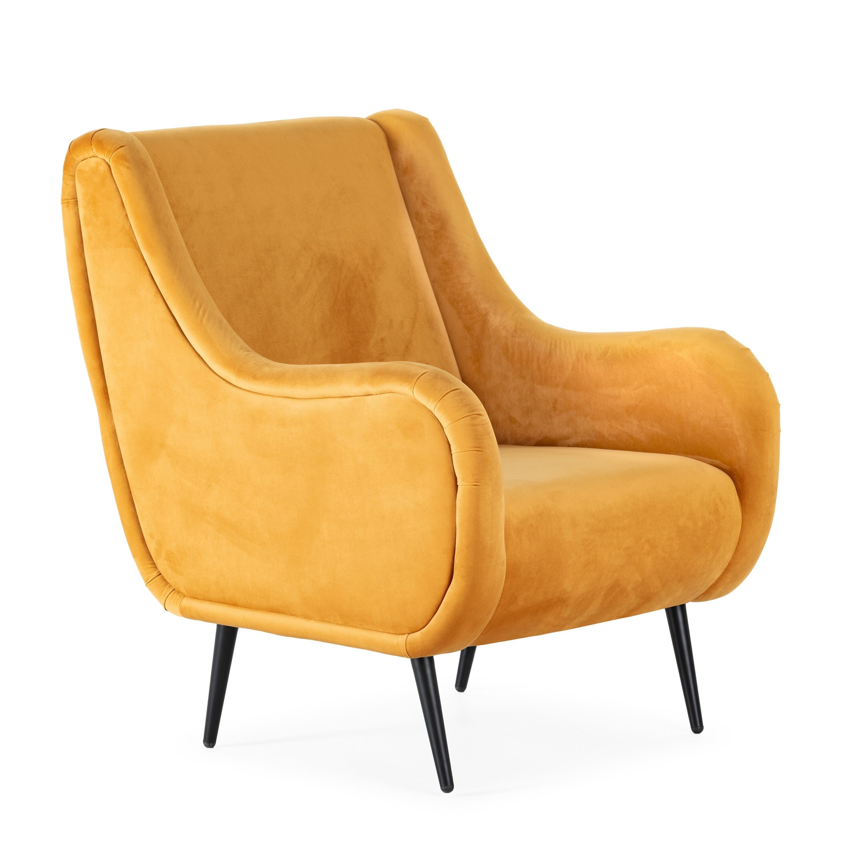 SESSEL 70X80X88 GELBER SAMT/SCHWARZES METALL TH1609000