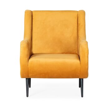 FAUTEUIL 70X80X88 VELOURS JAUNE/MÉTAL NOIR TH1609000 2