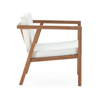 FAUTEUIL 77X75X80 TISSU BLANC/BOIS TECK TH2703900 2