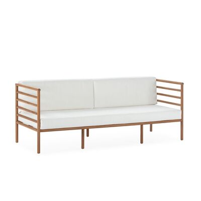 SOFA 180X72X68 MADERA TECA/TELA BLANCA TH2704300