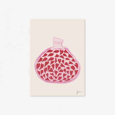 Illustration Vase mit Herzen - Poster voller Emotionen