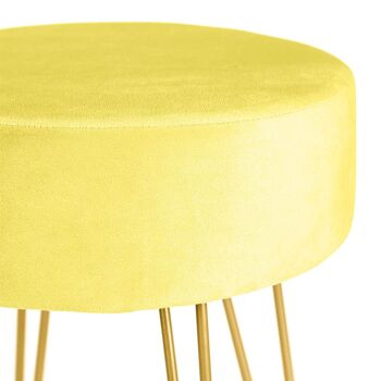 Repose-pieds rond en velours jaune H40 x D35 cm - Par Harbour Housewares 6