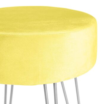 Repose-pieds rond en velours jaune H40 x D35 cm - Par Harbour Housewares 12