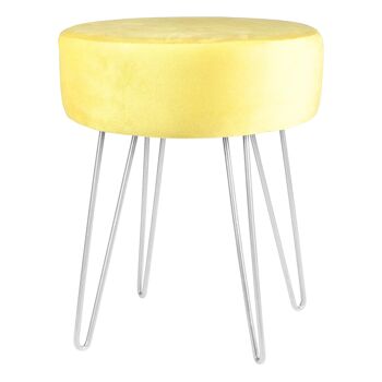 Repose-pieds rond en velours jaune H40 x D35 cm - Par Harbour Housewares 20