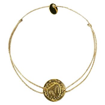 Bracelet plaqué or médaille ronde Arthémis (BAT84) 3