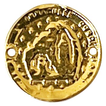 Bracelet plaqué or médaille ronde Arthémis (BAT84) 4
