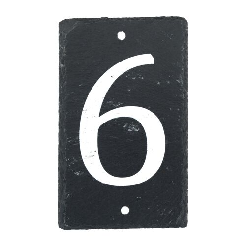 Nicola Spring Natural Slate House Sign - Number 6