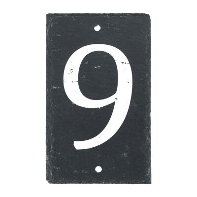 Nicola Spring Natural Slate House Sign - Number 9