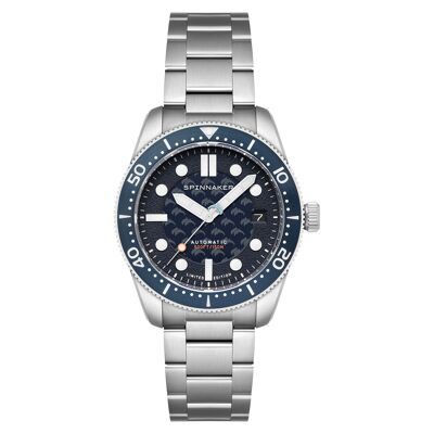 SPINNAKER - Croft Mid-Size OCEAN BLUE - SP-129-11 - Montre automatique - Edition Limitée DOLPHIN PROJECT