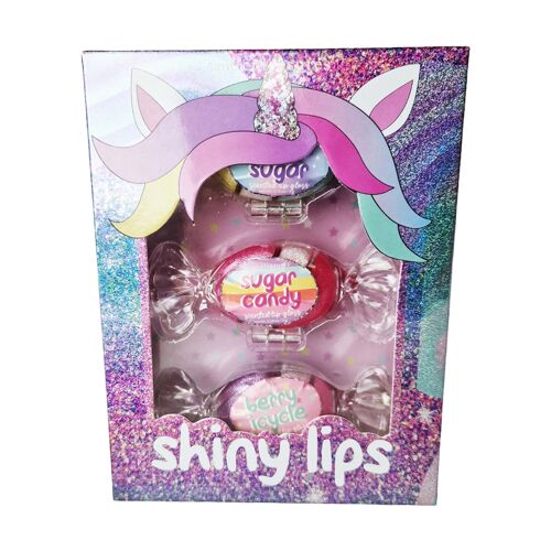 Coffret baumes lèvres LICORNE en forme de bonbon - 530571