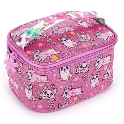 Trousse de toilette vanity en PVC pailleté CHIEN - 543789