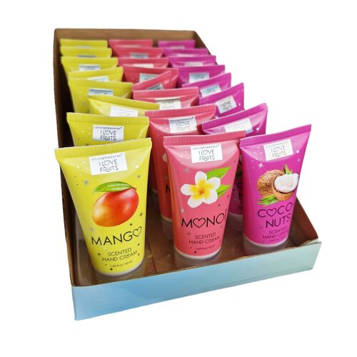 Crème mains & ongles FRUIT FIESTA,3 senteurs assorties Monoi/mangue/Coco - 350183