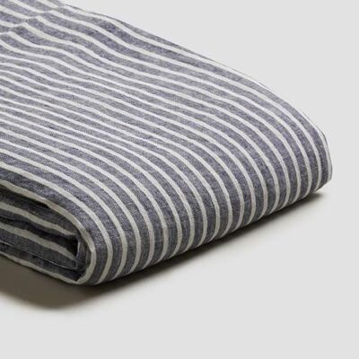 Midnight Stripe Linen Duvet Cover - King Size