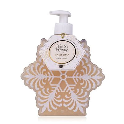 Dispenser di sapone per le mani Snowflake 500ml WINTER MAGIC, caldo profumo di vaniglia - 350295