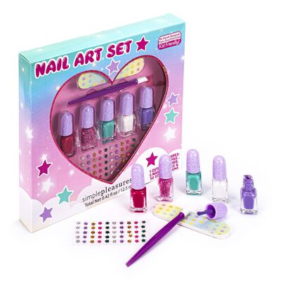 Box of 5 water-based nail polishes + KIDS CUTIES accessories - 730003