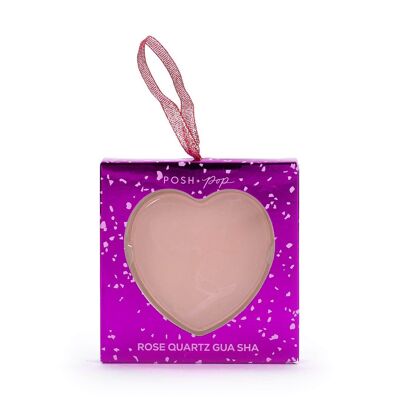 Piedra de masaje facial en corazón de cuarzo rosa METALLIC GLAM - 835439