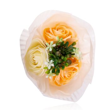Bouquet de 3X8g Roses en papier de savon, 4 modèles assortis, senteur : Rose - 230989 2
